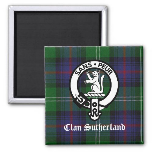 Clan Sutherland Crest  Tartan Magnet