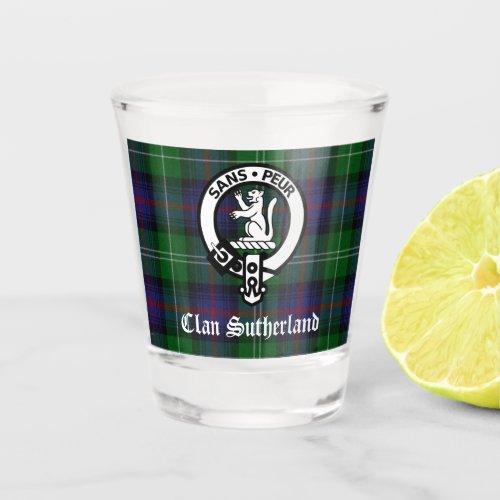 Clan Sutherland Crest  Tartan  Shot Glass