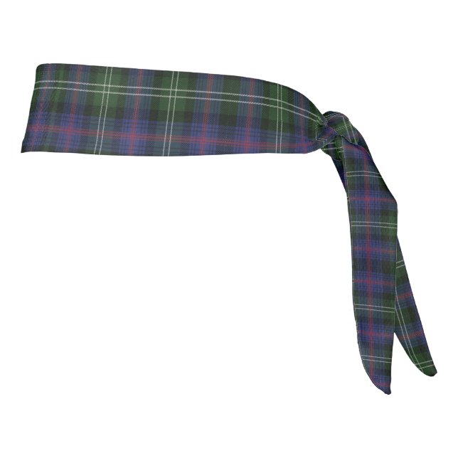 Clan Sutherland Plaid Tartan Green Purple Rustic Tie Headband (Rotate 90)