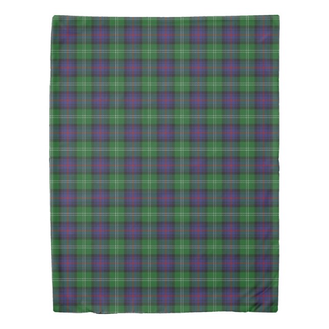 Clan Sutherland Scottish Accents Blue Green Tartan Duvet Cover (Front)
