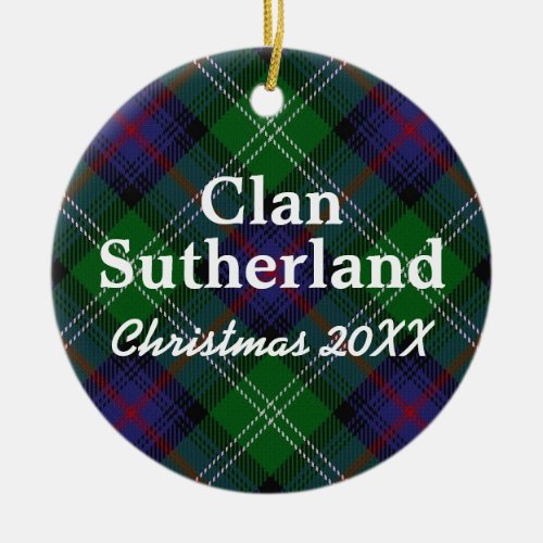 Clan Sutherland Scottish Tartan Ceramic Ornament