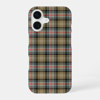 Clan Sutherland Tartan Tan and Black Plaid iPhone 16 Case