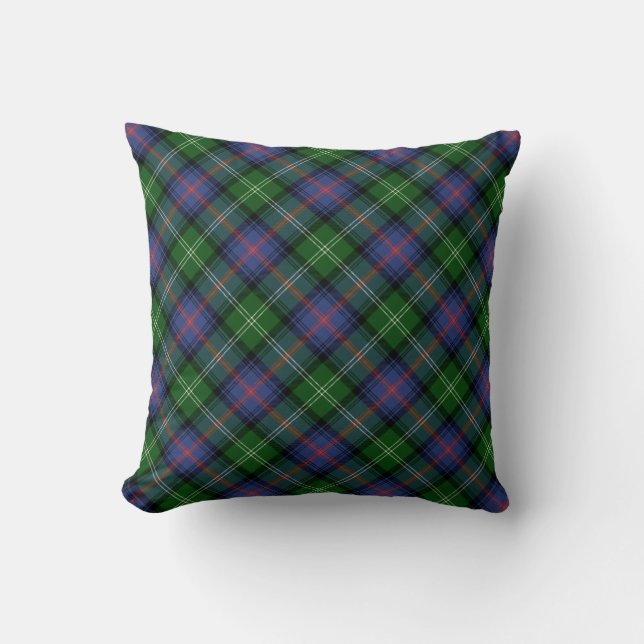 Clan Sutherland Tartan Throw Pillow (Front)