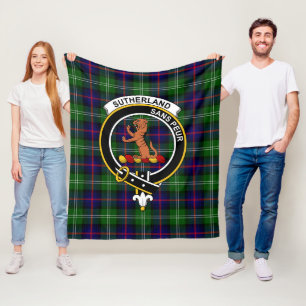 Clan Sutherland Weathered II Tartan Plaid Fleece Blanket