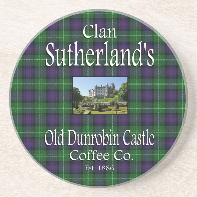 Clan Sutherland's Old Dunrobin Castle Coffee Co. Drink Coaster (Front)