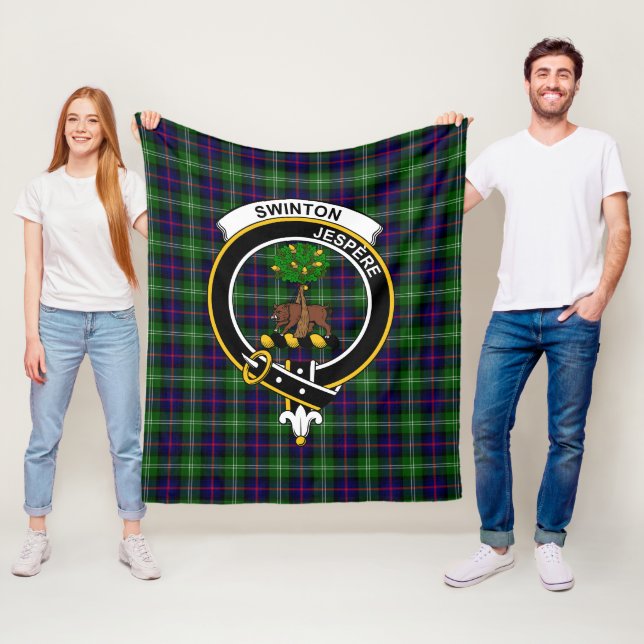 Clan Swinton Tartan Plaid Fleece Blanket (In Situ)