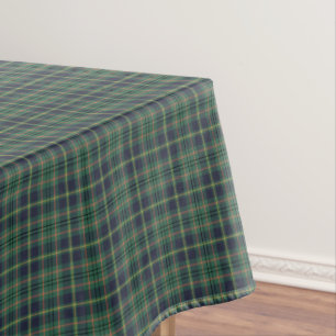 Clan Taylor Light Green and Navy Scottish Tartan Tablecloth