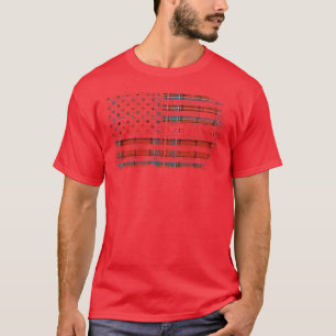 Clan tewart of Galloway Scottish tartan US flag ki T-Shirt
