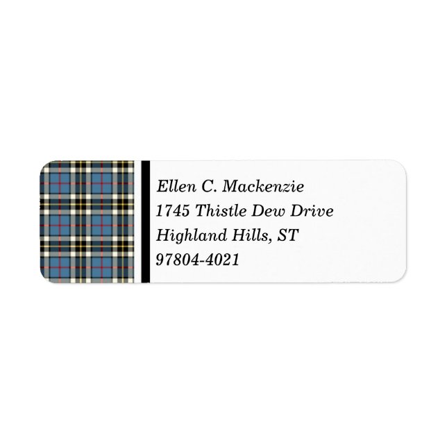Clan Thompson Blue Dress Tartan Label (Front)