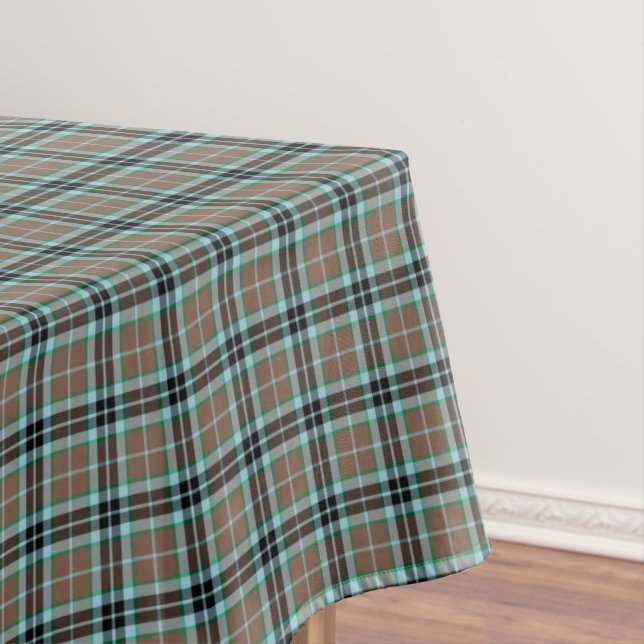Clan Thompson Brown and Blue Hunting Tartan Tablecloth (In Situ)