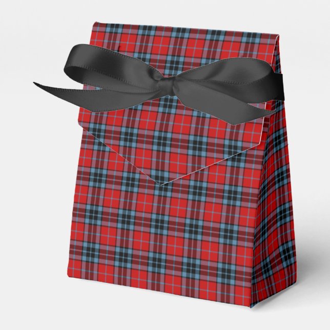 Clan Thompson Red, Blue, and Black Scottish Tartan Favor Boxes (Front Side)