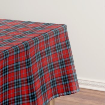 Clan Thompson Red  Blue  And Black Scottish Tartan Tablecloth by plaidwerx at Zazzle