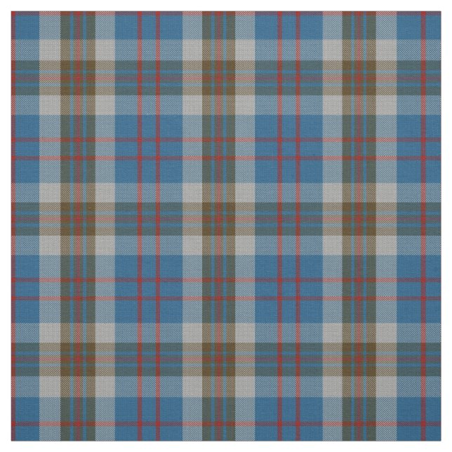 Clan Thompson Scottish Blue Tartan Plaid Fabric (Swatch)