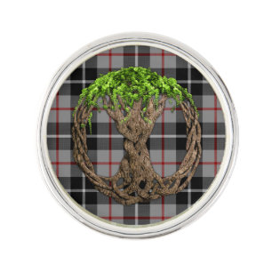 Clan Thompson Tartan And Celtic Tree Of Life Pin
