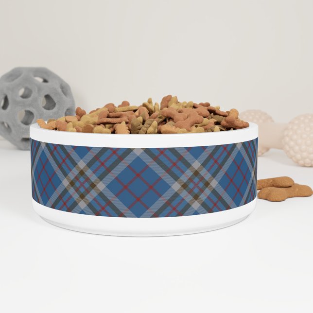 Clan Thompson Tartan Plaid Grey Blue Pattern Bowl (Plaid Rustic Clan Thompson Tartan Dog Bowl)