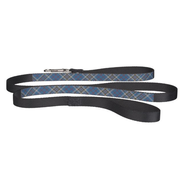 Clan Thompson Tartan Plaid Grey Blue Pattern Pet Leash (Full)