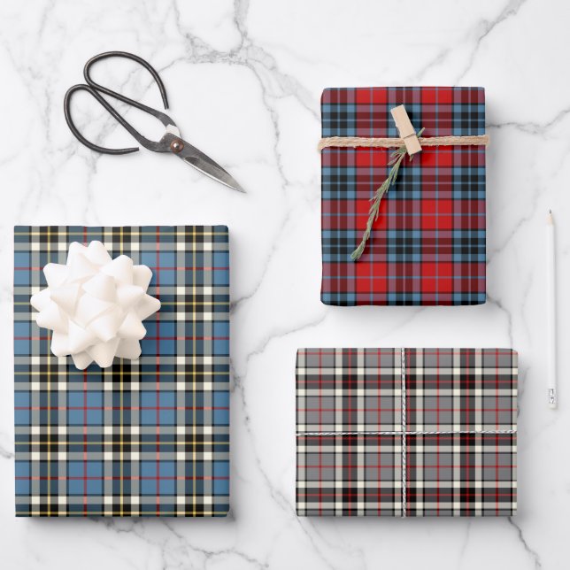 Clan Thompson Tartan Variations Wrapping Paper Sheets (Front)