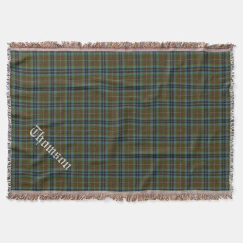 Clan Thomson Tartan Plaid Custom Throw Blanket