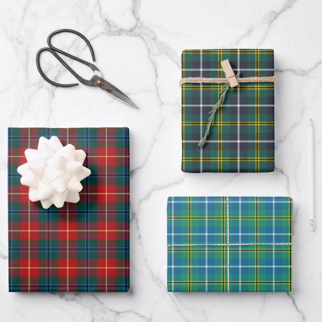 Clan Turnbull Tartan Variations Wrapping Paper Sheets (Front)
