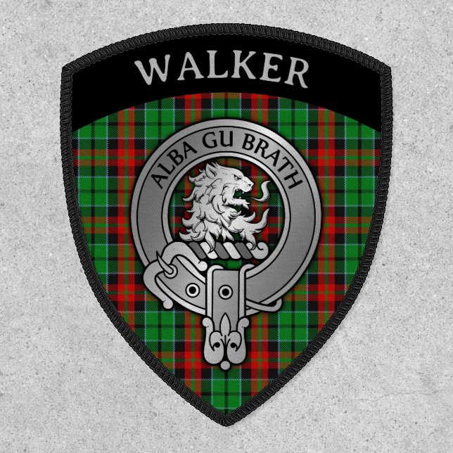 Clan Walker [EDIT] Tartan & Alba Gu Brath Crest Patch (Front)