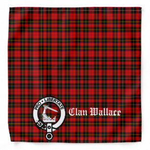Clan Wallace Crest Badge & Tartan Bandana