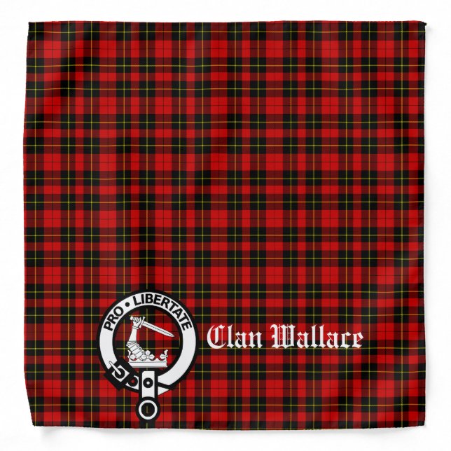 Clan Wallace Crest Badge & Tartan Bandana (Front)