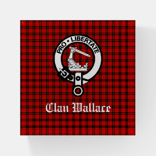 Clan Wallace Crest Badge & Tartan Paperweight