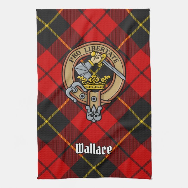 Clan Wallace Crest Kitchen Towel (Vertical)