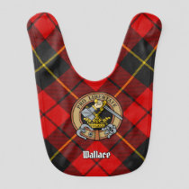 Clan Wallace Crest over Tartan Baby Bib