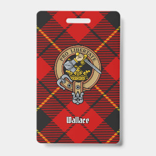 Clan Wallace Crest over Tartan Badge