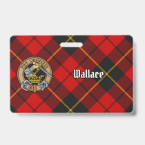 Clan Wallace Crest over Tartan Badge
