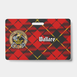 Clan Wallace Crest over Tartan Badge