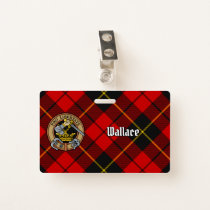 Clan Wallace Crest over Tartan Badge