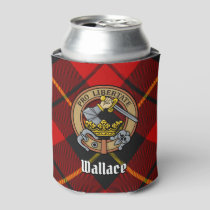 Clan Wallace Crest over Tartan Can Cooler