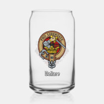 Clan Wallace Crest over Tartan Can Glass