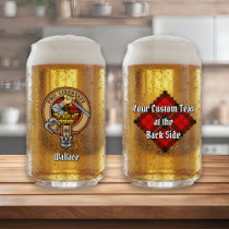 Clan Wallace Crest over Tartan Can Glass
