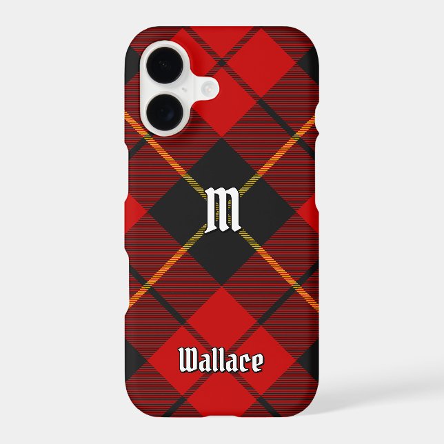 Clan Wallace Crest over Tartan Case-Mate iPhone Case (Back)