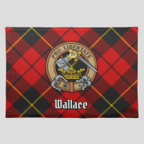 Clan Wallace Crest over Tartan Cloth Placemat