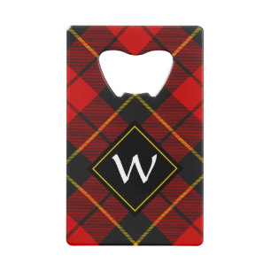Clan Wallace Crest over Tartan Credit Card Bottle Opener