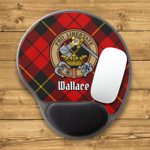 Clan Wallace Crest over Tartan Gel Mouse Pad