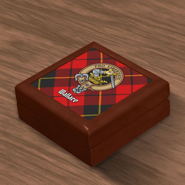 Clan Wallace Crest over Tartan Gift Box (Creator Uploaded)