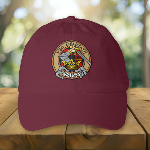 Clan Wallace Crest over Tartan Hat