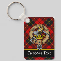 Clan Wallace Crest over Tartan Keychain