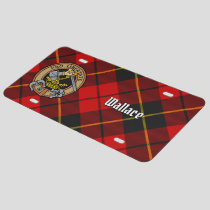 Clan Wallace Crest over Tartan License Plate