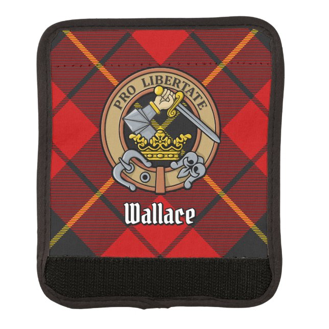 Clan Wallace Crest over Tartan Luggage Handle Wrap (Front)