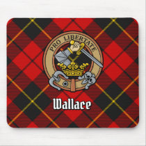 Clan Wallace Crest over Tartan Mouse Pad