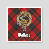 Clan Wallace Crest over Tartan Napkins