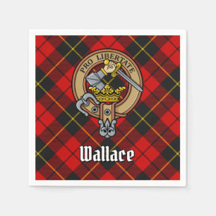 Clan Wallace Crest over Tartan Napkins