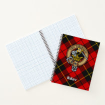 Clan Wallace Crest over Tartan Notebook