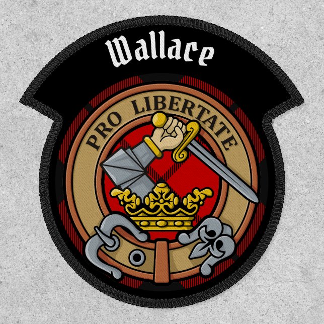 Clan Wallace Crest over Tartan Patch (Front)
